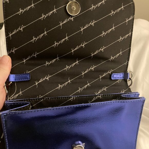 RARE Kendall and Kylie Crossbody Bag Cobalt Shiny & Sleek - Picture 4 of 5